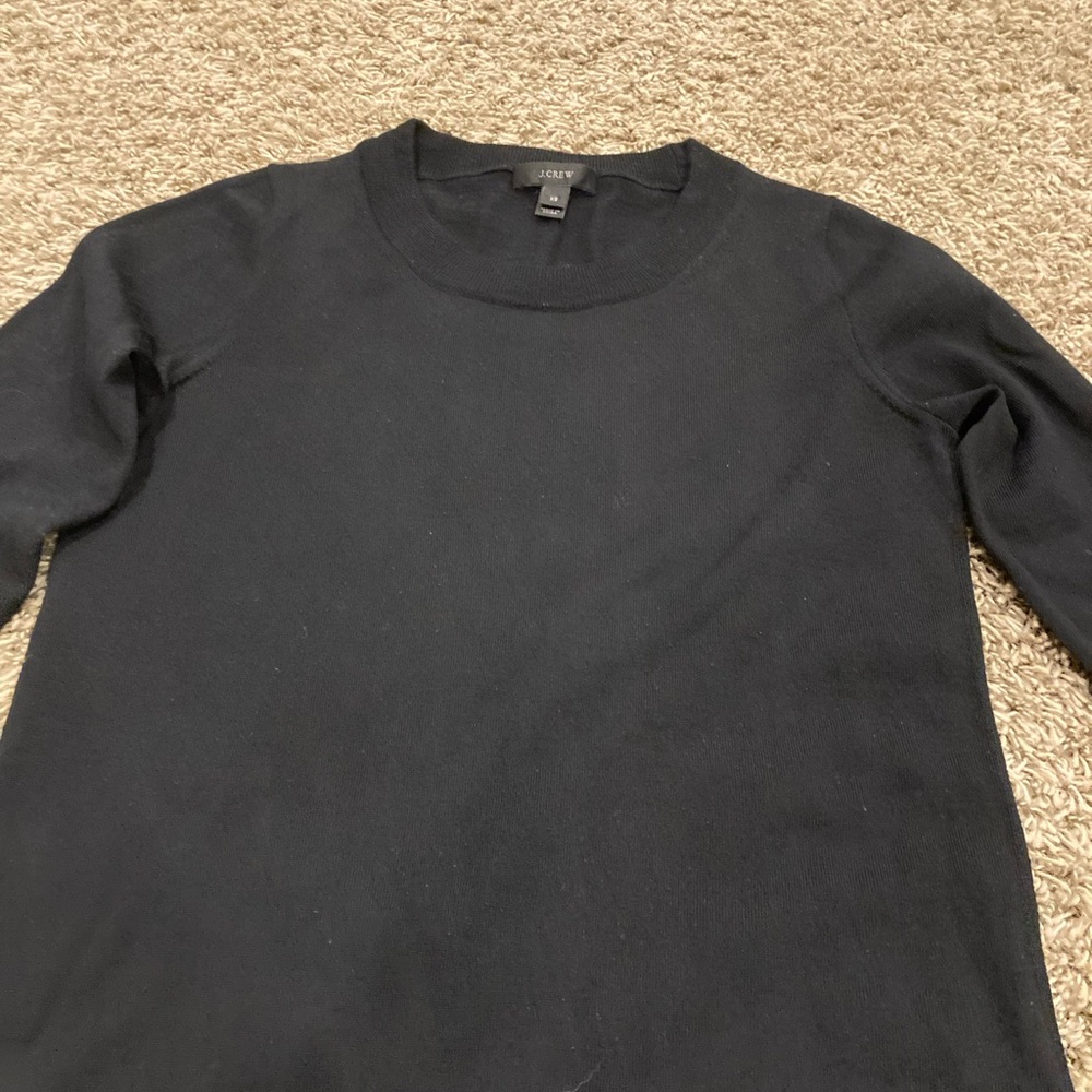 2 J. Crew Womens 100% Merino Wool Pull Over Round Neck XS Shirts 1 Blk 1 Maroon - Picture 6 of 16
